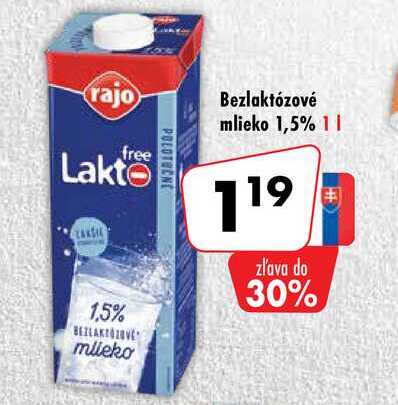 Bezlaktózové mlieko 1,5% 1 l