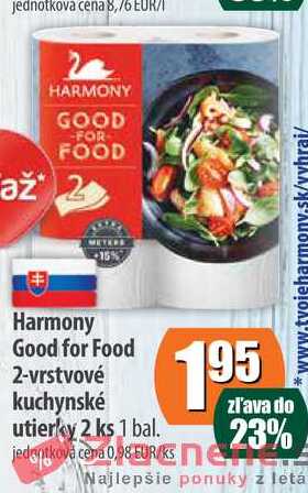 Harmony Good for Food 2-vrstvové kuchynské utierky 2 ks