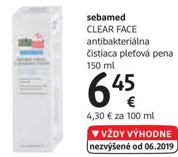 sebamed CLEAR FACE antibakteriálna čistiaca pleťová pena, 150 ml