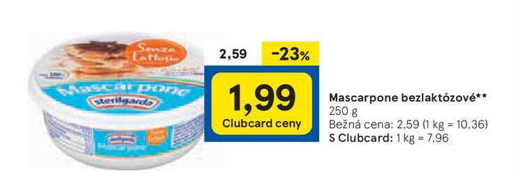 Mascarpone bezlaktózové, 250 g