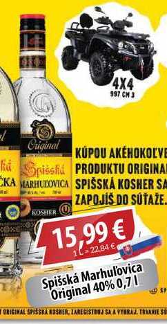 Spišská Marhulovica Original 40% 0,7l