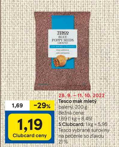 Tesco mak mletý, 200 g