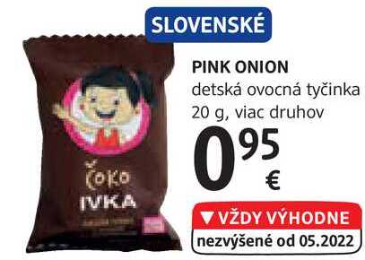 PINK ONION detská ovocná tyčinka, 20 g