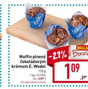 Muffin plnený čokoládovým krémom 115g