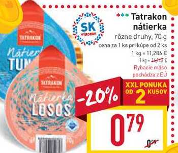Tatrakon nátierka rôzne druhy 70 g