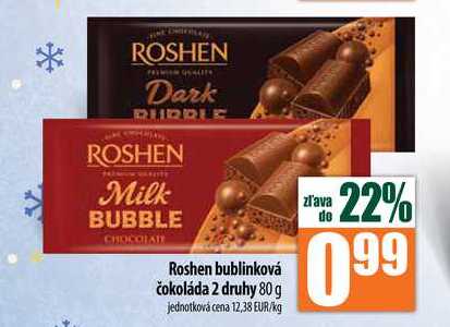Roshen bublinková čokoláda 80 g 