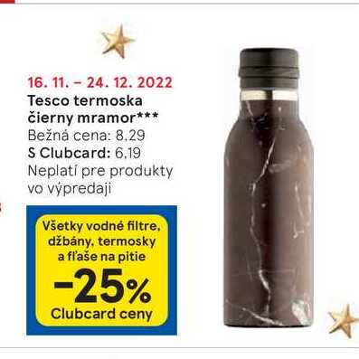 Tesco termoska čierny mramor