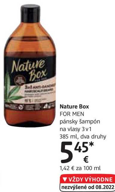 Nature Box FOR MEN pánsky šampón na vlasy 3v1, 385 ml