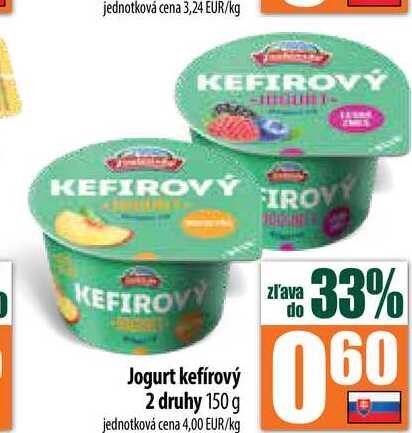 Jogurt kefírový 2 druhy 150 g