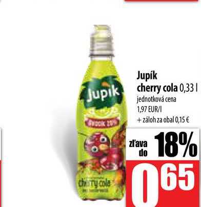 Jupik cherry cola 0,33 ldo 