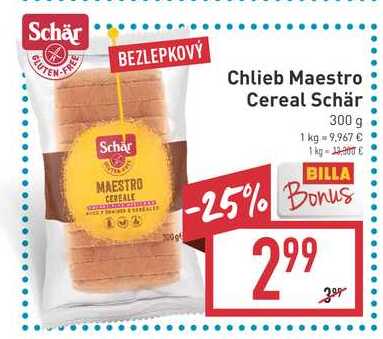 Schär Maestro Cereal Chlieb bezlepkový 300 g