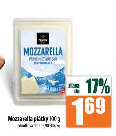 Mozzarella plátky 100 g