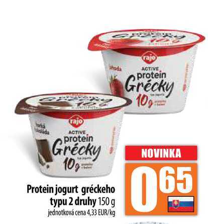 Protein jogurt gréckeho typu 2 druhy 150 g 