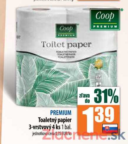 Toaletný papier 3-vrstvový 4 ks 