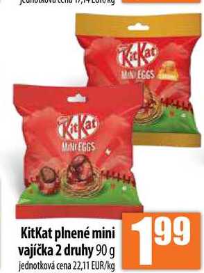 KitKat plnené mini vajíčka 2 druhy 90 g 