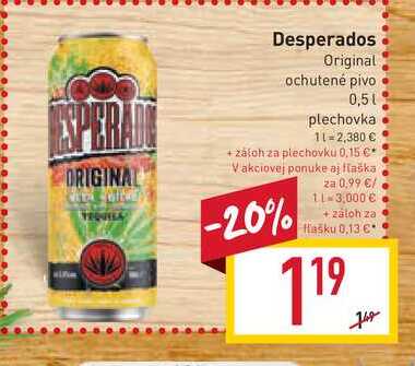 Desperados Original ochutené pivo plechovka 0,5 l