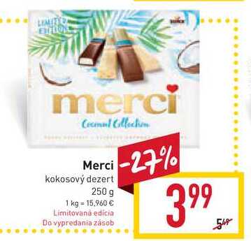 Merci kokosový dezert 250 g