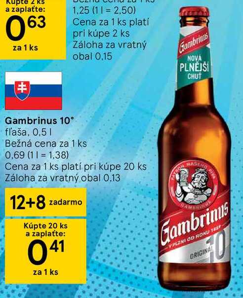 Gambrinus 10°, 0,5 l