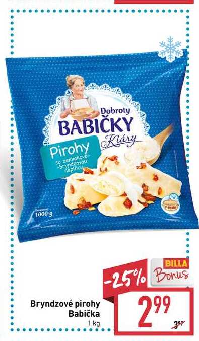 Dobroty Babičky Kláry Babička Bryndzové pirohy 1 kg 
