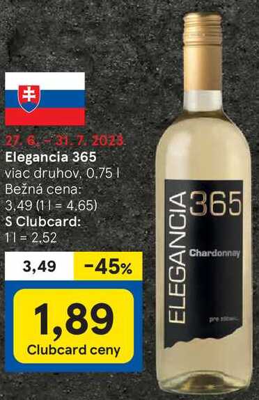 Elegancia 365, 0,75 l