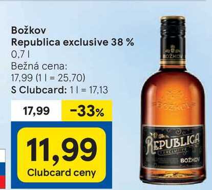 Božkov Republica exclusive 38 %, 0,7 l