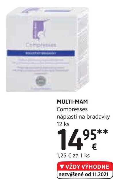 MULTI-MAM Compresses náplasti na bradavky, 12 ks