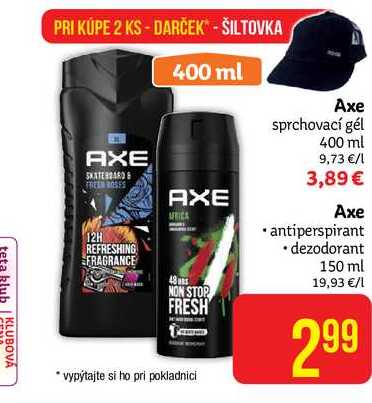 Axe antiperspirant 150 ml