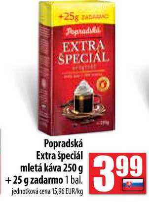 Popradská Extra špeciál mletá káva 250 g