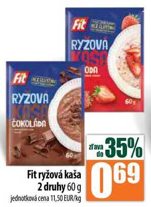 Fit ryžová kaša 2 druhy 60 g
