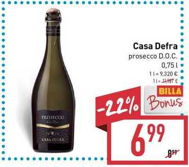 Casa Defra prosecco D.O.C. 0,75 l