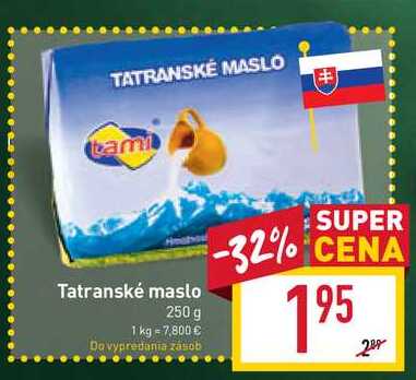 Tami Tatranské maslo 250 g  v akcii