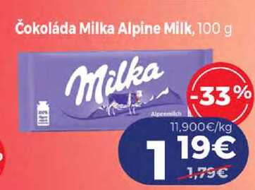 Čokoláda Milka Alpine Milk, 100 g
