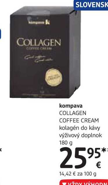 kompava COLLAGEN COFFEE CREAM kolagén do kávy, 180 g