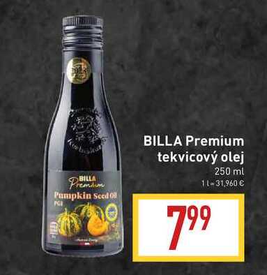 BILLA Premium tekvicový olej 250 ml