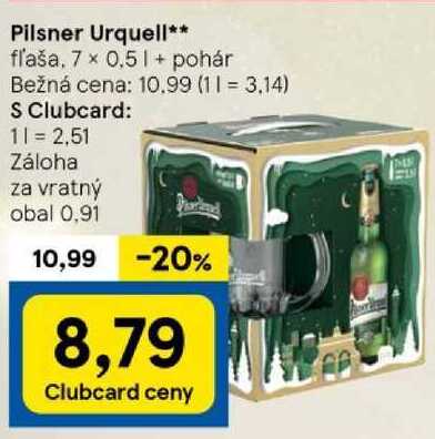 Pilsner Urquell, 7x 0,5 l+ pohár