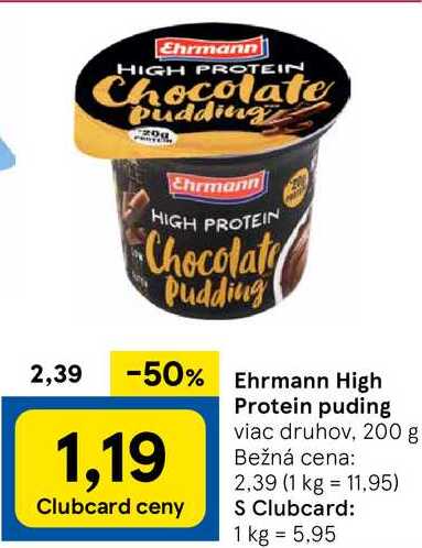 Ehrmann High Protein puding, 200 g v akcii | Zlacnene.sk