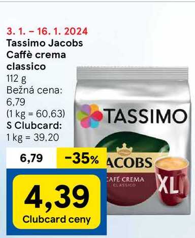 Tassimo Jacobs Caffè crema classico, 112 g