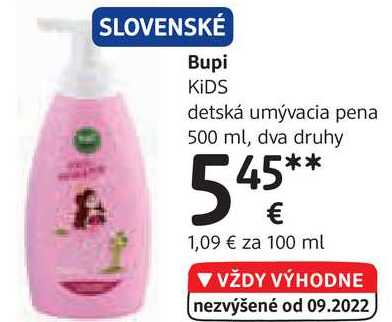 Bupi KIDS detská umývacia pena, 500 ml