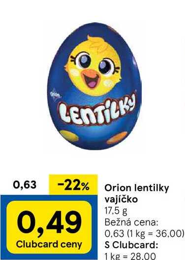 Orion lentilky vajíčko, 17,5 g