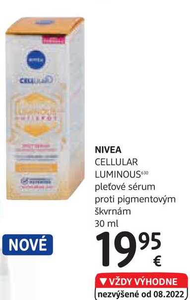 NIVEA CELLULAR LUMINOUS630 pleťové sérum proti pigmentovým škvrnám, 30 ml 