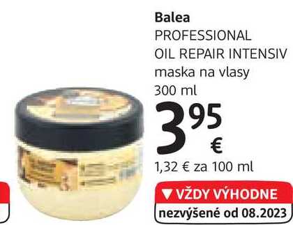 Balea PROFESSIONAL OIL REPAIR INTENSIV maska na vlasy, 300 ml 