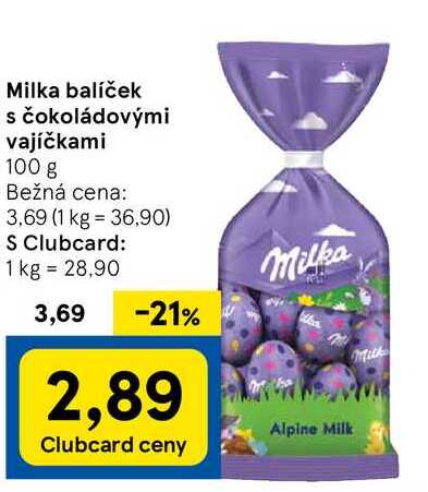 Milka balíček s čokoládovými vajíčkami, 100 g 