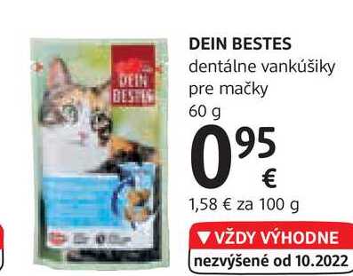 DEIN BESTES dentálne vankúšiky pre mačky, 60 g 