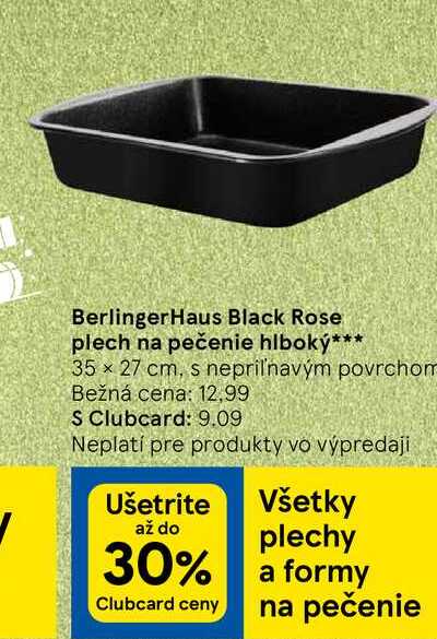 BerlingerHaus Black Rose plech na pečenie hlboký