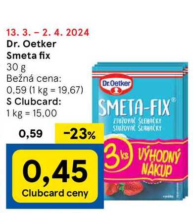 Dr. Oetker Smeta fix, 30 g