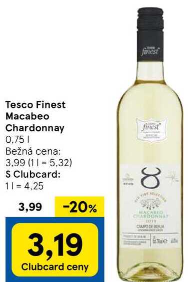 Tesco Finest Macabeo Chardonnay, 0,75 l