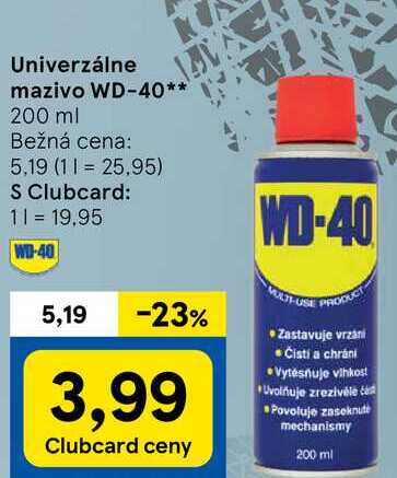 Univerzálne mazivo WD-40, 200 ml 