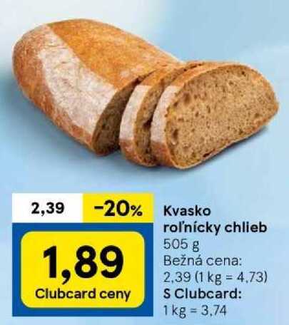 Kvasko roľnícky chlieb, 505 g 
