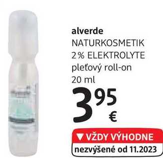 alverde NATURKOSMETIK 2% ELEKTROLYTE pleťový roll-on, 20 ml