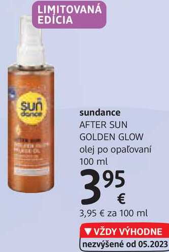 sundance AFTER SUN GOLDEN GLOW olej po opaľovaní, 100 ml 